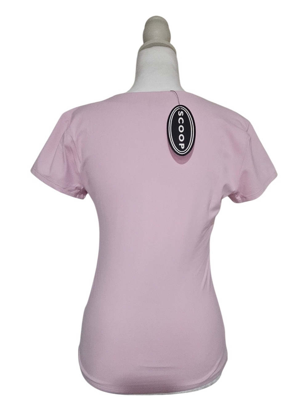 Scoop Soft Pink V-Neck Short Sleeve Top - Picture 2 of 3